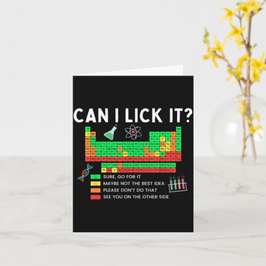 Can I Lick It Periodic Table Chart Science Teacher カード (黄色い花)