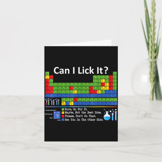 Can I Lick It Periodic Table Chart Science Teacher カード (正面)