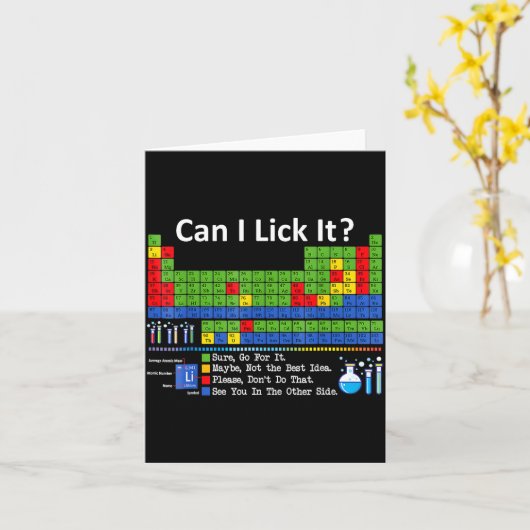 Can I Lick It Periodic Table Chart Science Teacher カード (黄色い花)