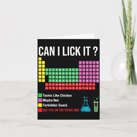 Can I Lick It Periodic Table Chart Science Teacher カード (正面)