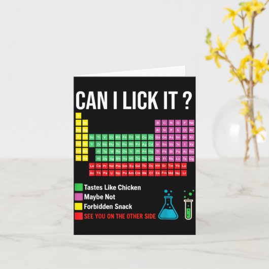 Can I Lick It Periodic Table Chart Science Teacher カード (黄色い花)