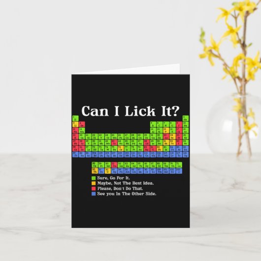 Can I Lick It Periodic Table Chart Science Teacher カード (黄色い花)