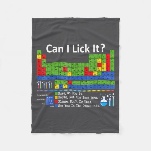 Can I Lick It Periodic Table Chart Science Teacher フリースブランケット (正面)