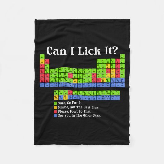 Can I Lick It Periodic Table Chart Science Teacher フリースブランケット (正面)