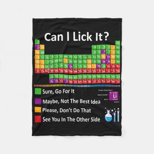 Can I Lick It Periodic Table Chart Science Teacher フリースブランケット (正面)