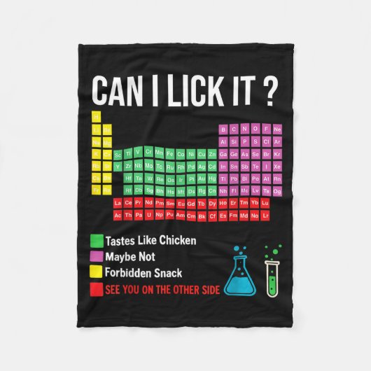 Can I Lick It Periodic Table Chart Science Teacher フリースブランケット (正面)