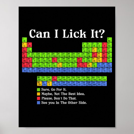 Can I Lick It Periodic Table Chart Science Teacher ポスター (正面)