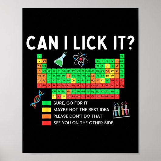 Can I Lick It Periodic Table Chart Science Teacher ポスター (正面)