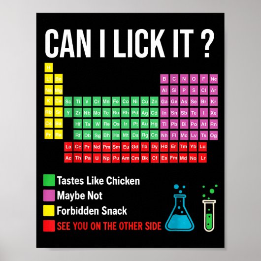 Can I Lick It Periodic Table Chart Science Teacher ポスター (正面)