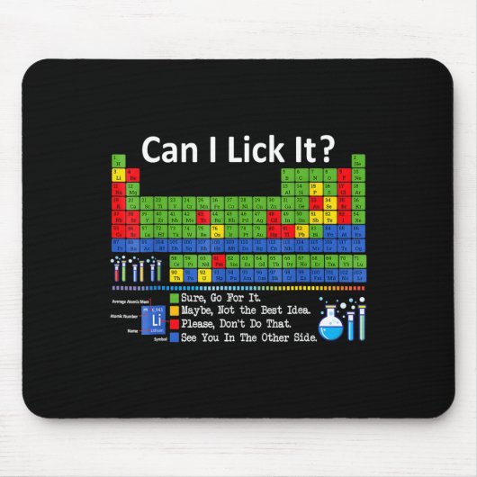 Can I Lick It Periodic Table Chart Science Teacher マウスパッド (正面)