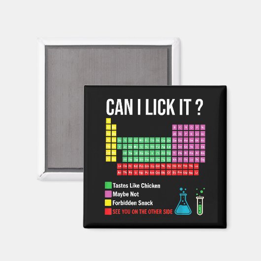 Can I Lick It Periodic Table Chart Science Teacher マグネット (正面/裏面)