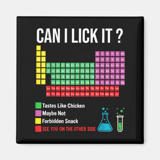 Can I Lick It Periodic Table Chart Science Teacher マグネット (正面)