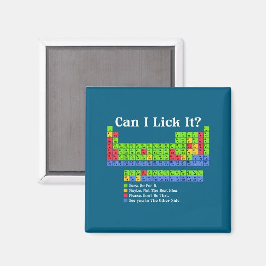 Can I Lick It Periodic Table Chart Science Teacher マグネット (正面/裏面)