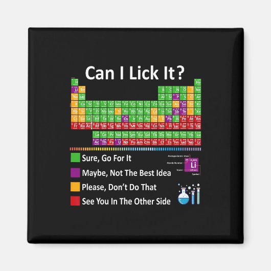 Can I Lick It Periodic Table Chart Science Teacher マグネット (正面)