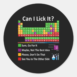 Can I Lick It Periodic Table Chart Science Teacher ラウンドシール