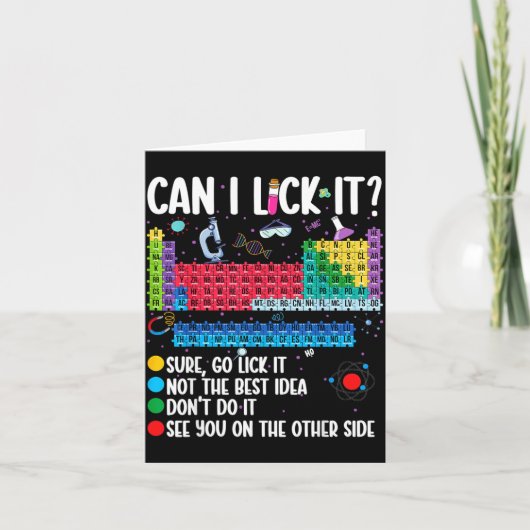 Can I Lick It Periodic Table Funny Science Chemist カード (正面)