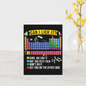 Can I Lick It Periodic Table Funny Science Chemist カード (黄色い花)