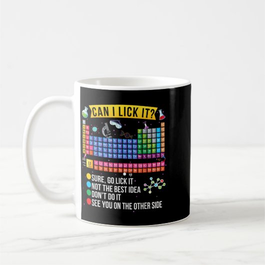 Can I Lick It Periodic Table Funny Science Chemist コーヒーマグカップ (左)
