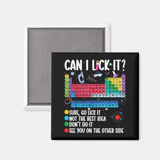Can I Lick It Periodic Table Funny Science Chemist マグネット (正面/裏面)