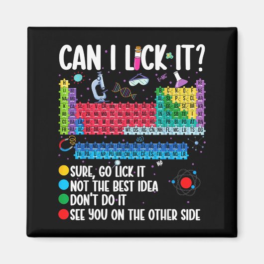 Can I Lick It Periodic Table Funny Science Chemist マグネット (正面)