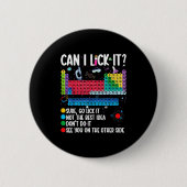 Can I Lick It Periodic Table Funny Science Chemist 缶バッジ (正面)
