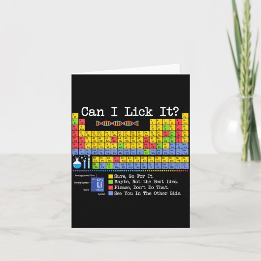 Can I Lick It Periodic Table Funny Science Teacher カード (正面)