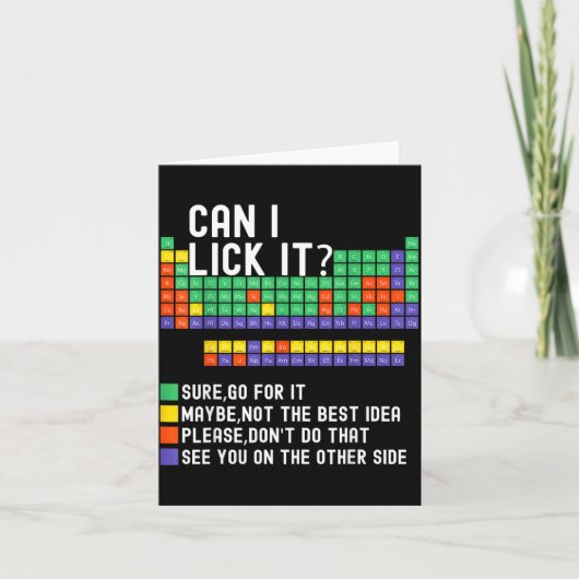 Can I Lick It Periodic Table Funny Science Teacher カード (正面)