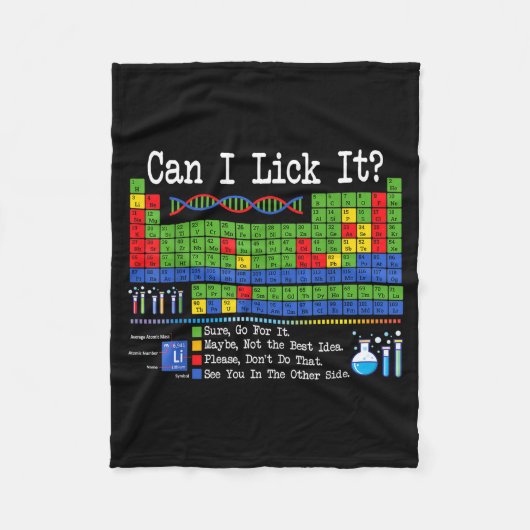 Can I Lick It Periodic Table Funny Science Teacher フリースブランケット (正面)