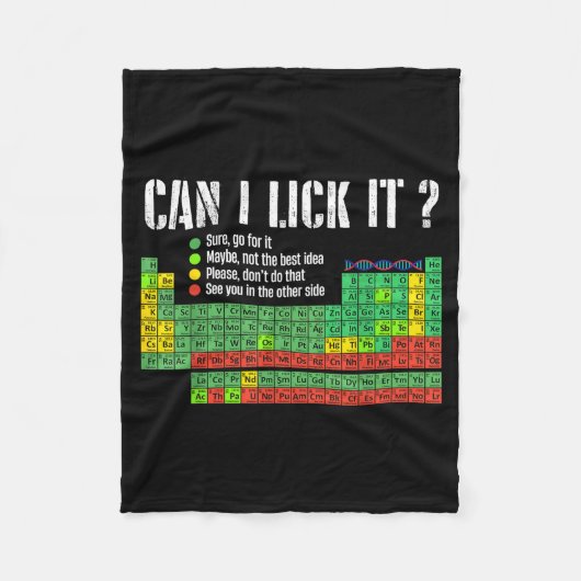 Can I Lick It Periodic Table Funny Science Teacher フリースブランケット (正面)