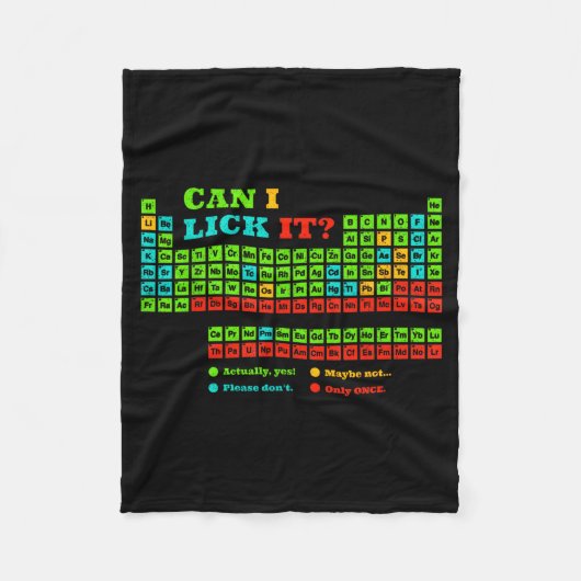 Can I Lick It Periodic Table Funny Science Teacher フリースブランケット (正面)