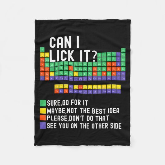 Can I Lick It Periodic Table Funny Science Teacher フリースブランケット (正面)