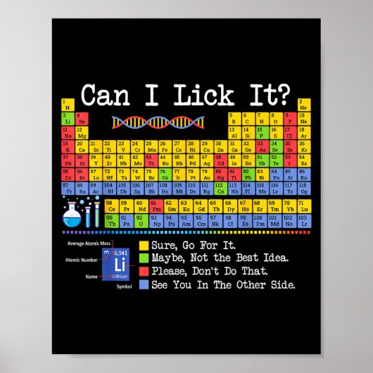 Can I Lick It Periodic Table Funny Science Teacher ポスター (正面)