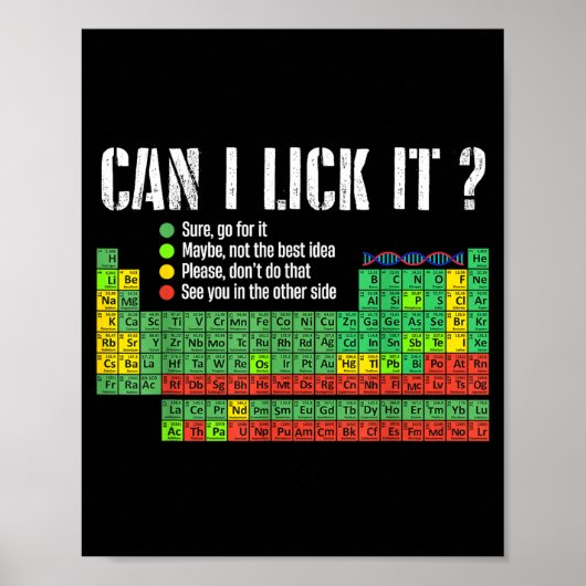 Can I Lick It Periodic Table Funny Science Teacher ポスター (正面)