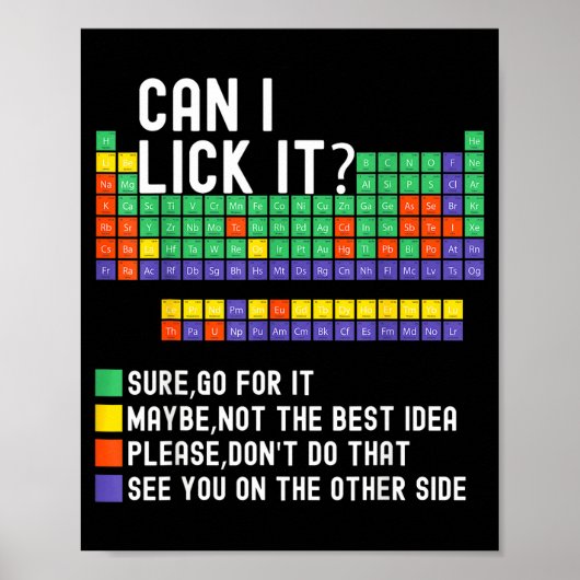 Can I Lick It Periodic Table Funny Science Teacher ポスター (正面)