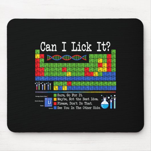 Can I Lick It Periodic Table Funny Science Teacher マウスパッド (正面)