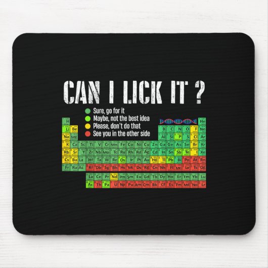 Can I Lick It Periodic Table Funny Science Teacher マウスパッド (正面)
