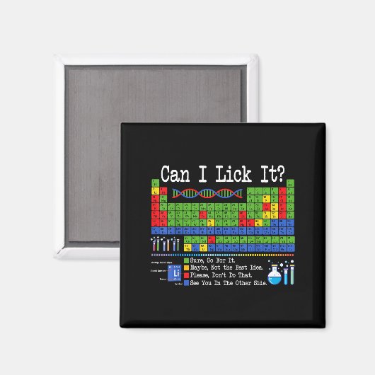 Can I Lick It Periodic Table Funny Science Teacher マグネット (正面/裏面)