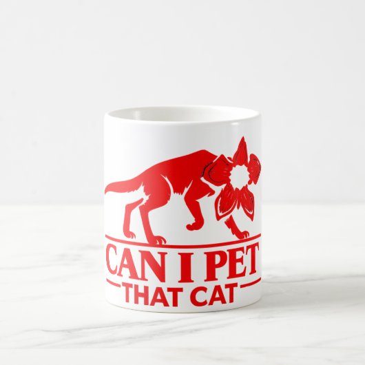 Can I Pet That Cat Demodog Stranger Meme Funny cat コーヒーマグカップ (中央)