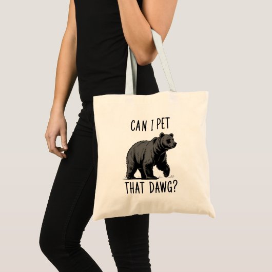 Can I Pet That Dog? Bear Meme Funny Dog  トートバッグ (正面(商品))