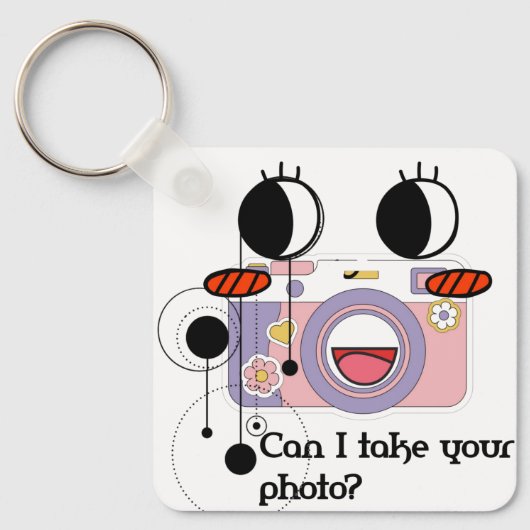 Can I take your photo? Camera art キーホルダー (正面)
