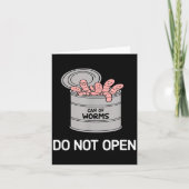 Can Of Worms Do Not Open, Funny, Jokes, Sarcastic  カード (正面)