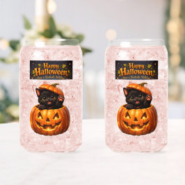Can Peking kitty whimsical happy Halloween? ガラス缶