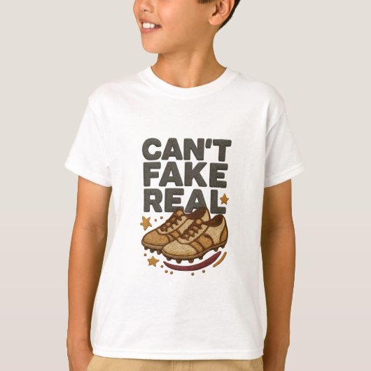 Can’t Fake Real Football Embroidered Design Tシャツ (正面)