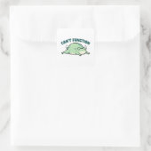 Can’t Function Frog Sticker Cute Exhausted Frog Fu スクエアシール (バッグ)