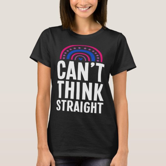 Can t Think Straight Bisexual Pride Bohemian Rainb Tシャツ (正面)
