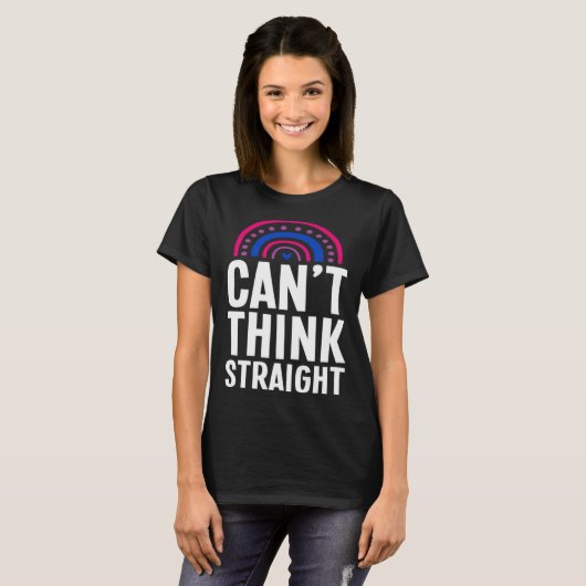 Can t Think Straight Bisexual Pride Bohemian Rainb Tシャツ (正面フル)
