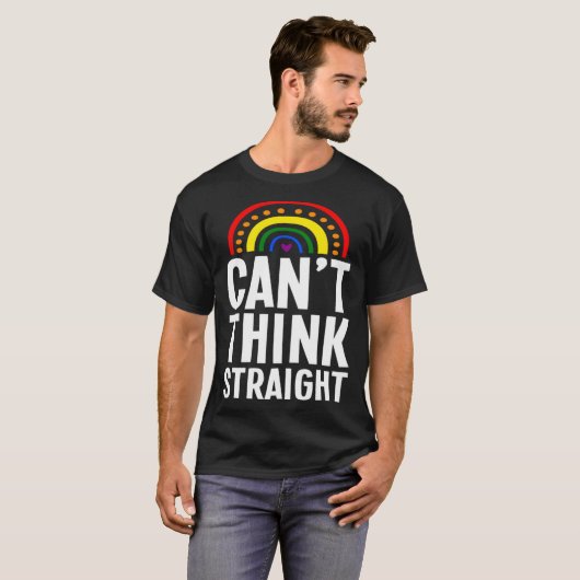 Can t Think Straight Bohemian Rainbow Gay Pride Mi Tシャツ (正面フル)