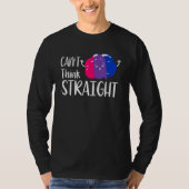 CAN T THINK STRAIGHT Rainbow LGBT Flag Gay Pride Tシャツ (正面)