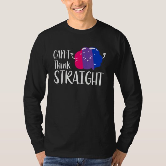 CAN T THINK STRAIGHT Rainbow LGBT Flag Gay Pride Tシャツ (正面)