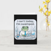 Can’t Today I’m Swamped Funny Frog Meme Graphic  カード (黄色い花)
